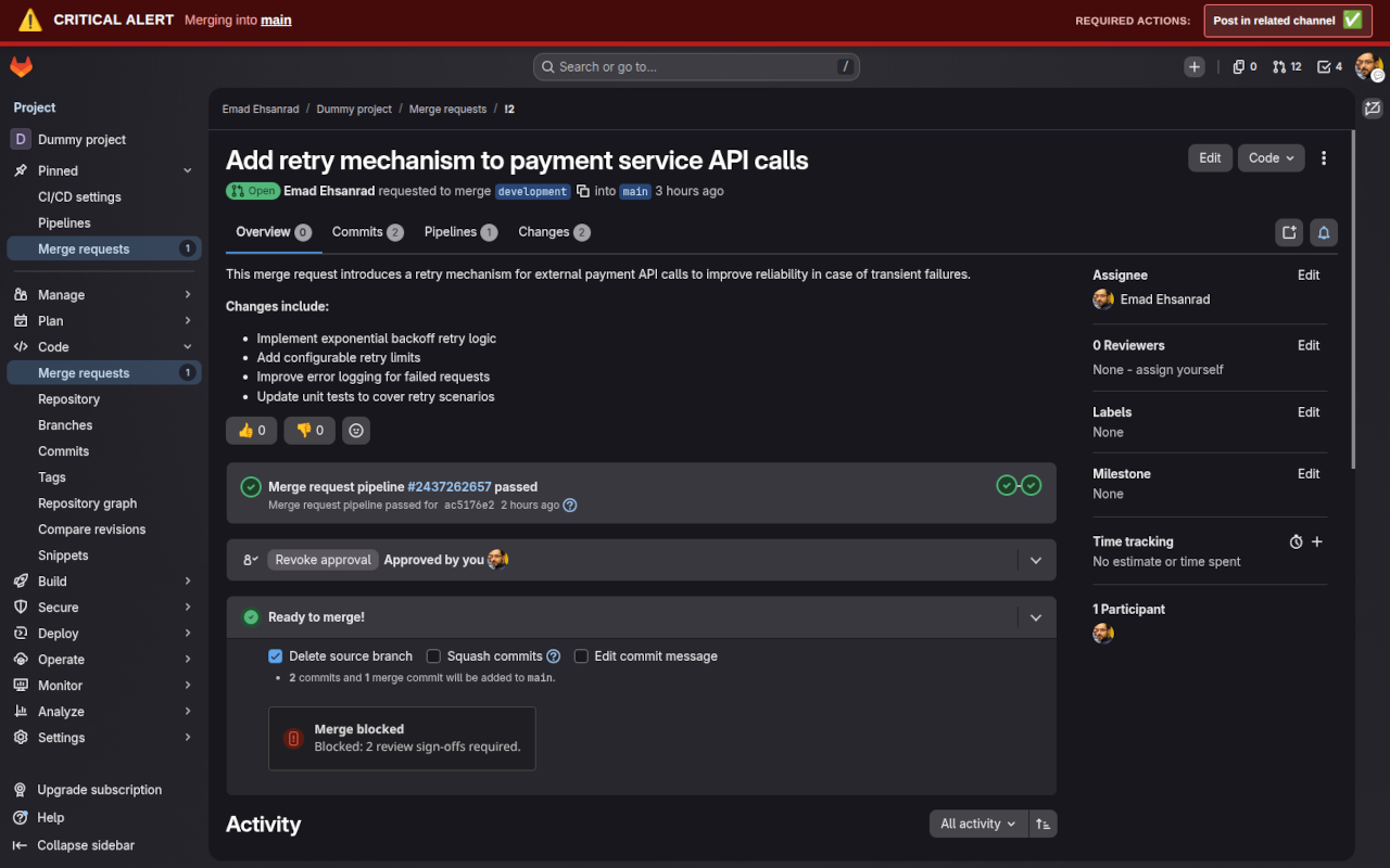 Merge Request Approval Guard in Action